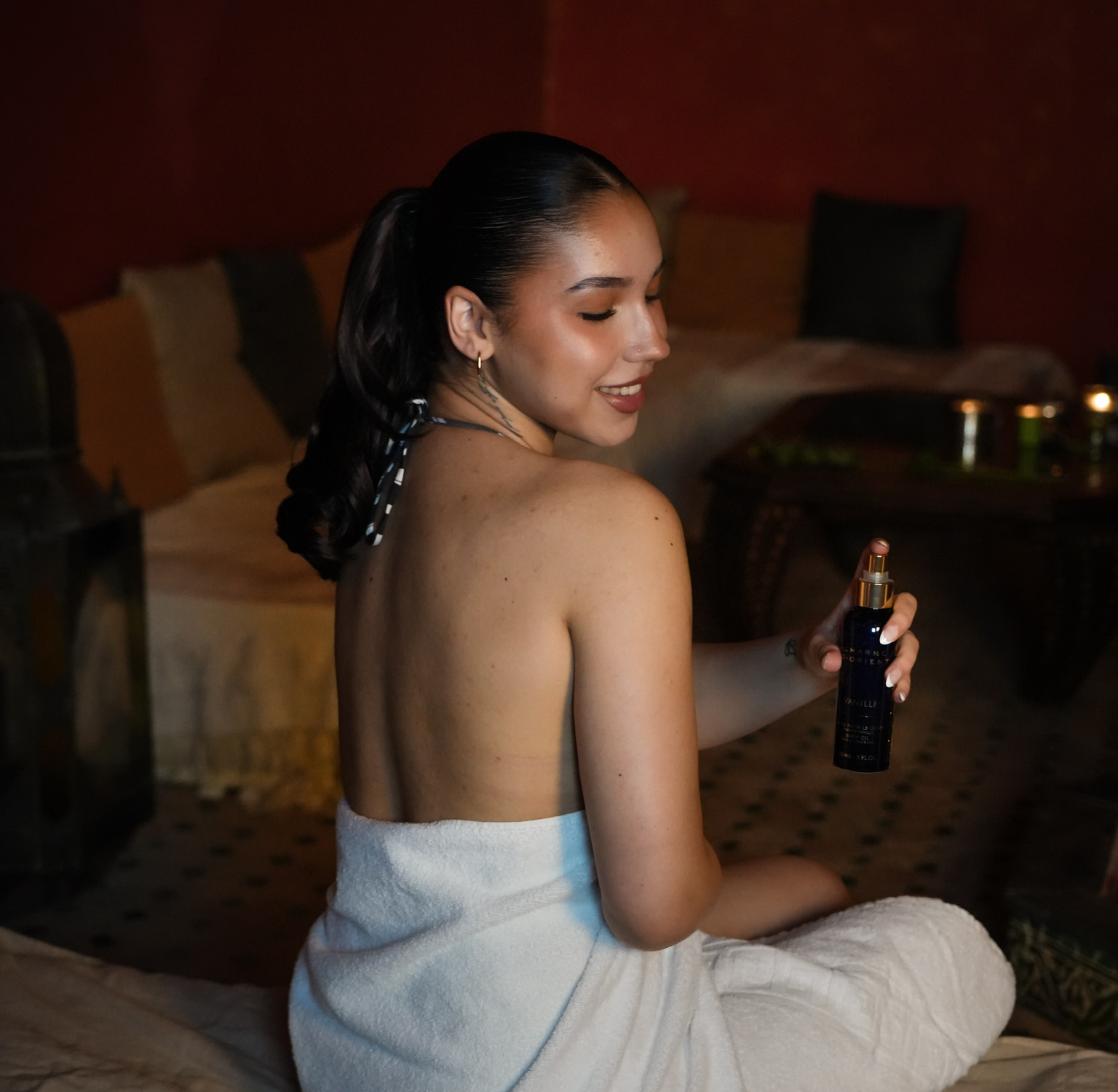 Application de beurre de karité après hammam dans un spa bien-être à Dijon